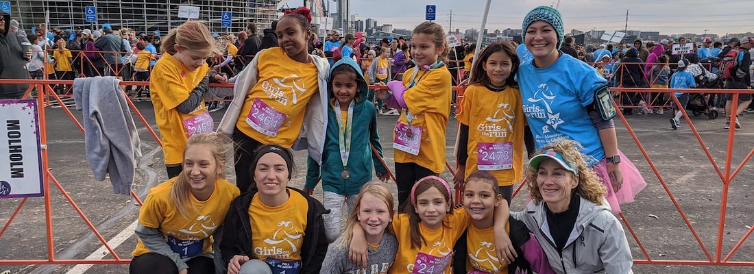 Group of students at a Girls on the Run event